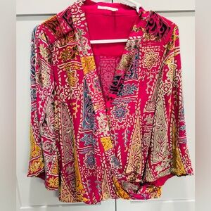 Anthropologie Floreat Japonica  Burnout Silk Blend Size M
